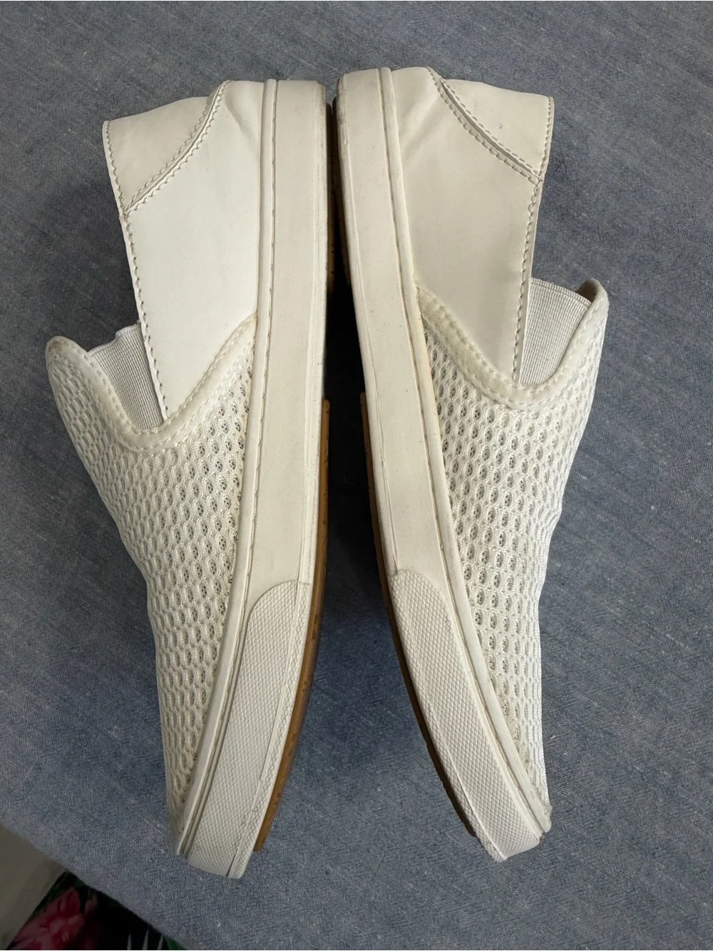 OluKai Women’s Breathable Mesh Slip-On Sneakers in Off-White W7.5